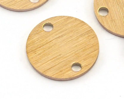 Brushed Coin Round Disc 12mm Stamping blank 2 hole tag shape Raw Brass OZ3708-72