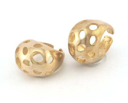 Domed Adjustable Ring raw Brass (18mm 8US inner size ) Oz3067