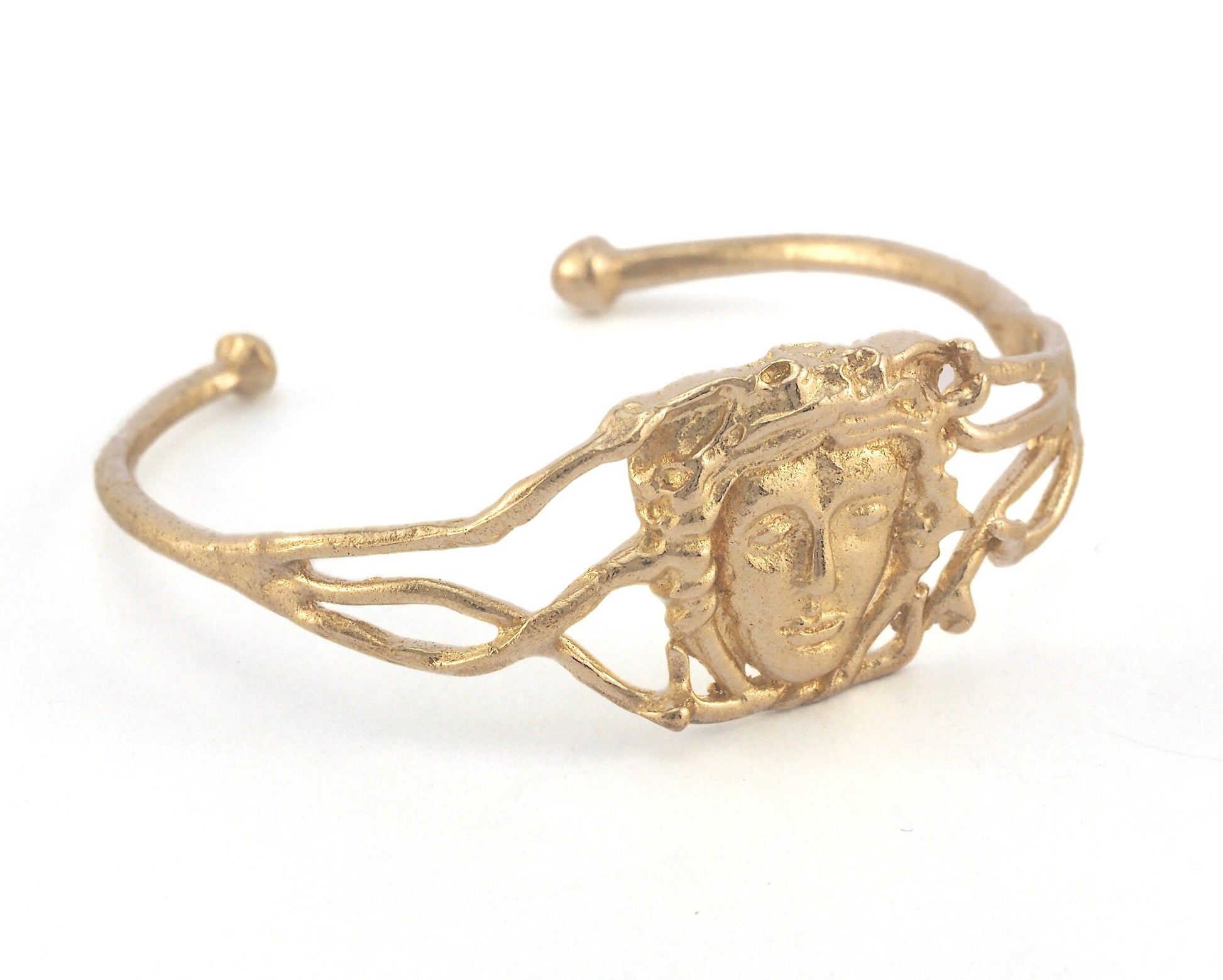 Face Cuff Bracelet Raw Brass (52mm inner size - Adjustable ) OZ3175