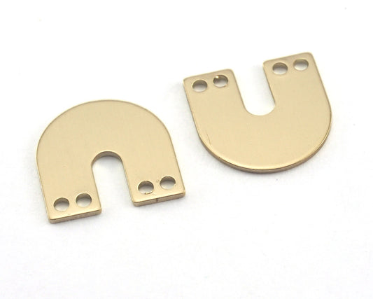 Magnet shape semi circle 15x15x0.8mm raw brass findings scs oz3812-120