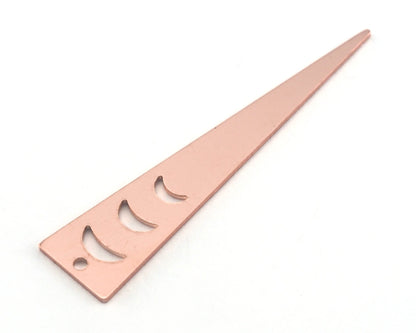 Long Triangle Crescent Raw Copper 50x11mm (0.8mm thickness) 1 hole charms blanks findings OZ3813-195