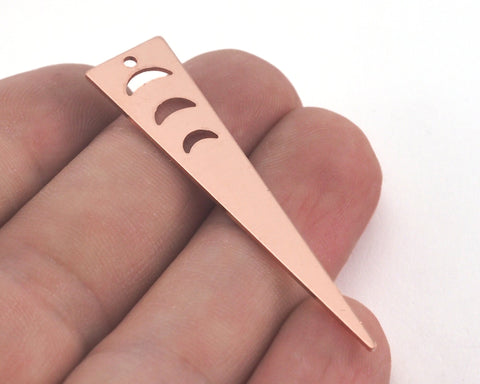 Long Triangle Crescent Raw Copper 50x11mm (0.8mm thickness) 1 hole charms blanks findings OZ3813-195