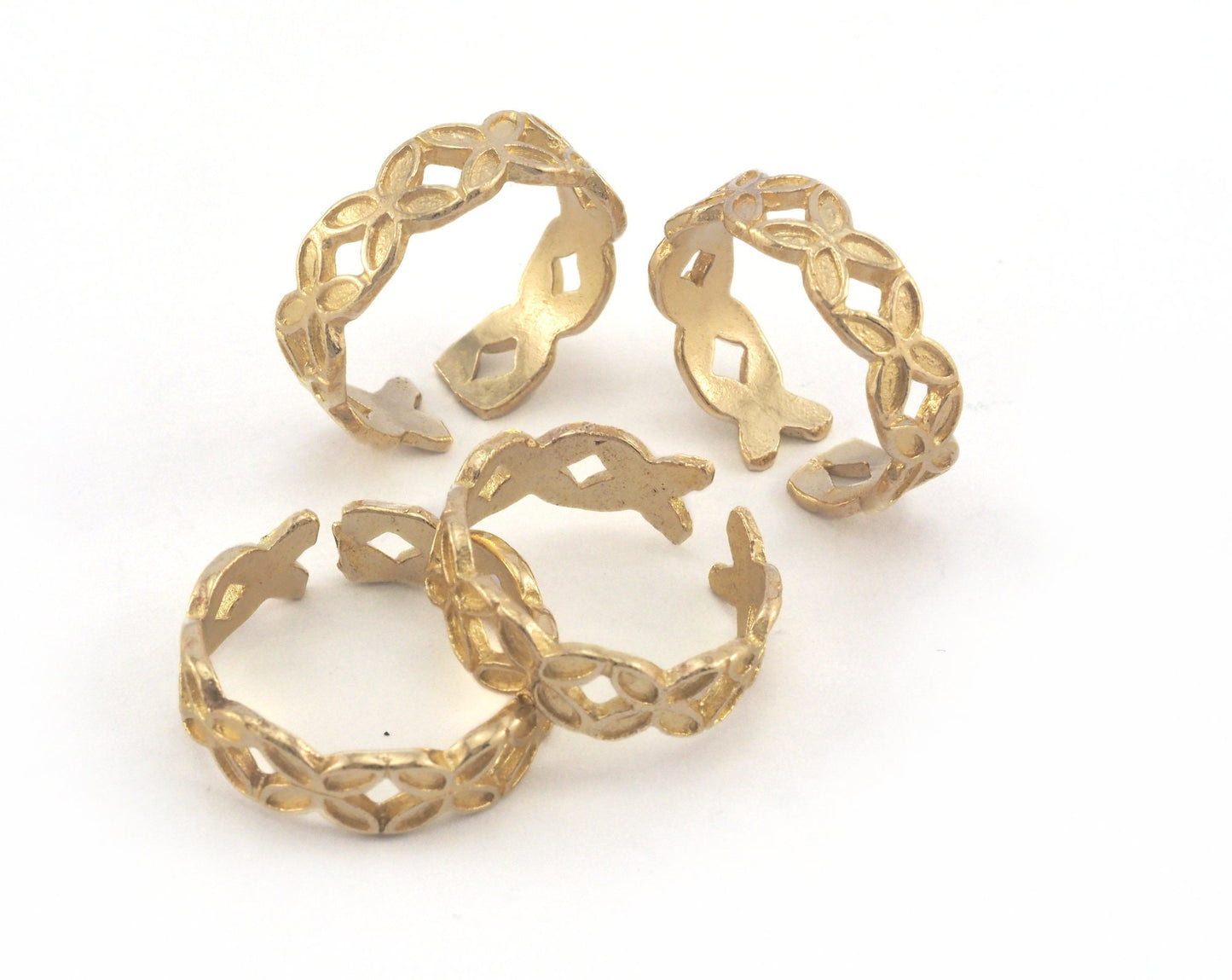 Minimalist Butterflies Ring Adjustable Ring Raw brass (17mm 7US inner size) OZ3184