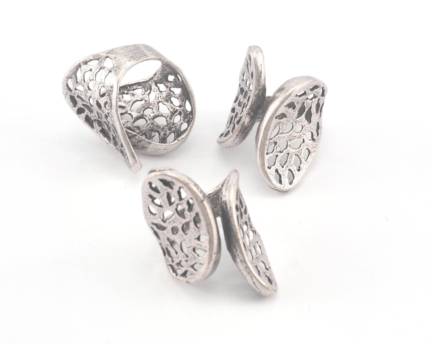 Sail - Wings Ring Adjustable Ring Antique Silver Plated brass (18.5mm 8.5US inner size) Oz3693