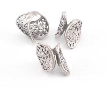 Sail - Wings Ring Adjustable Ring Antique Silver Plated brass (18.5mm 8.5US inner size) Oz3693