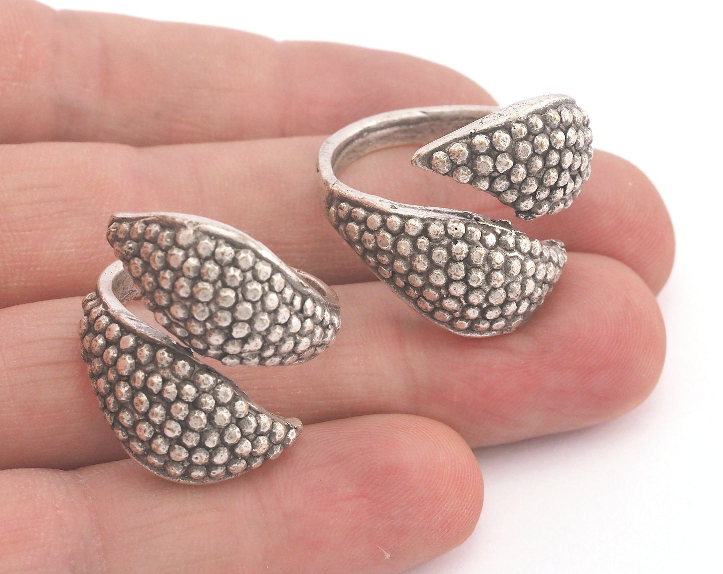 Palpus Ring Adjustable Antique Silver Plated brass (19mm 9US inner size) Oz3681