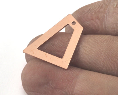 Trapezoid Rectangle 1 hole raw copper 23x21mm charms , findings (Optional Holes) R96-150