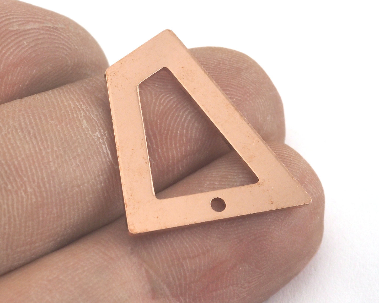 Trapezoid Rectangle 1 hole raw copper 23x21mm charms , findings (Optional Holes) R61-150