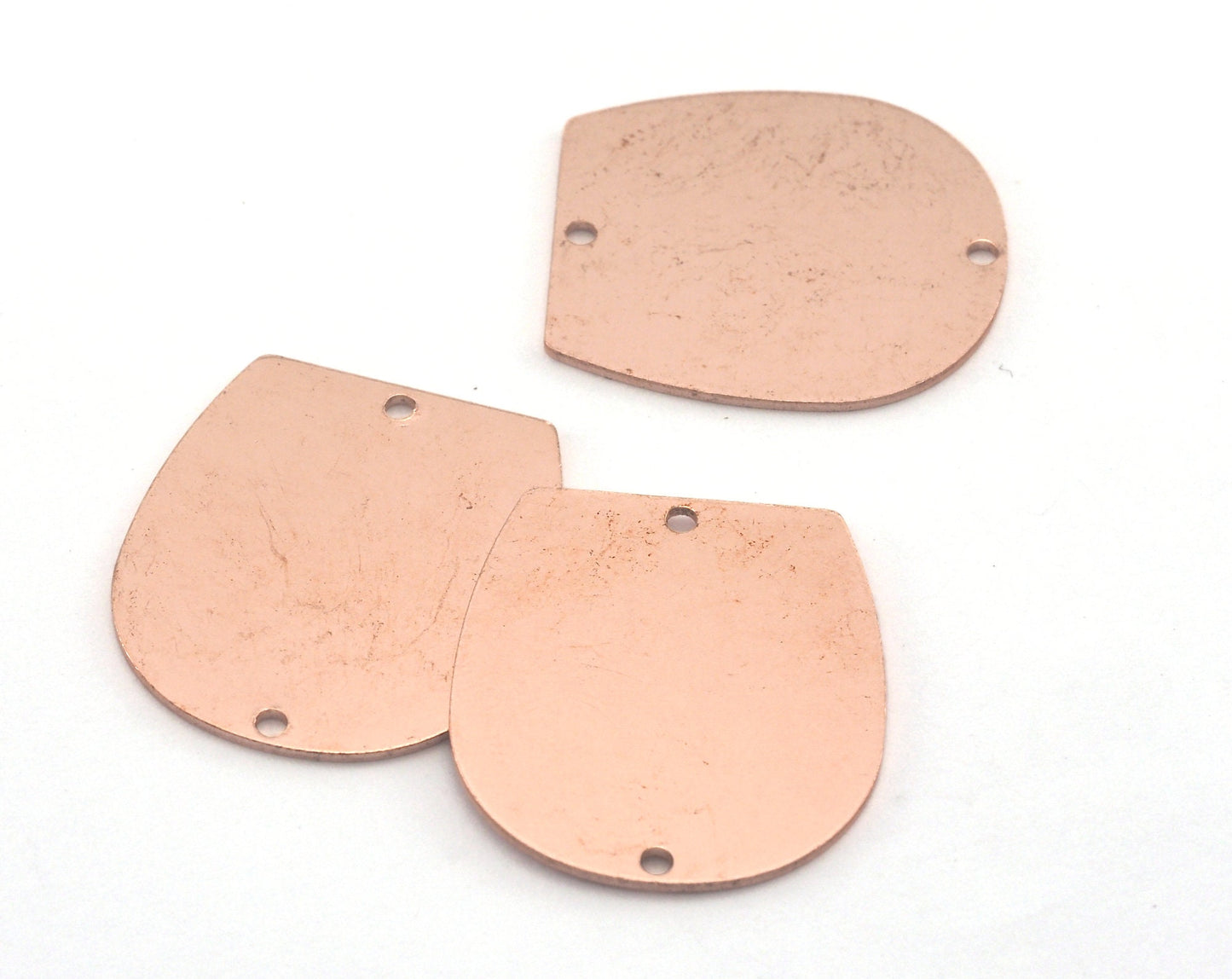 Oblong Oval shape semi circle 25x22.5x0.8mm 2 hole raw Copper findings scs oz3733-341