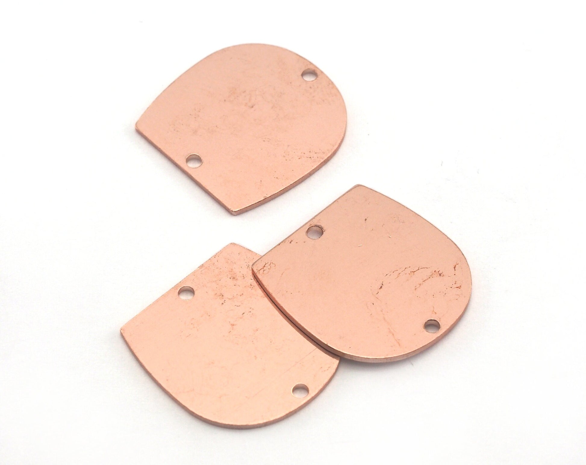 Oblong Oval shape semi circle 20x19.5x0.8mm 2 hole raw Copper findings scs oz3737-240
