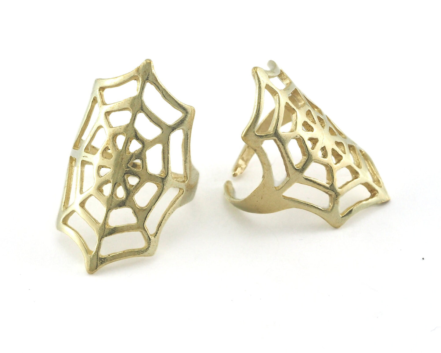 Spider Web Adjustable Ring Raw brass (19.5mm 9.5US inner size) OZ2734