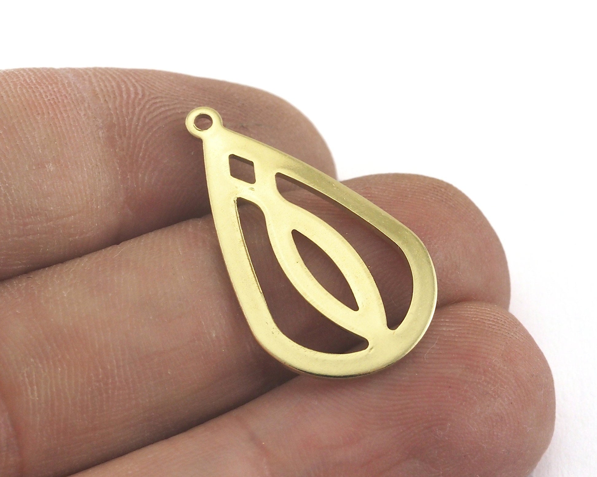 Drop Shape Tag Charms one hole 16x27.5mm (0.8mm) Raw brass charms findings earring OZ3833-160