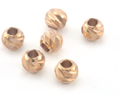 Streaked Beads Faceted raw Brass Sphere 5mm (hole 2mm 12 gauge) Charms Findings spacer beads bab2 oz3758
