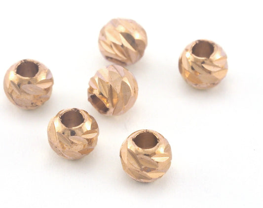 Streaked Beads Faceted raw Brass Sphere 5mm (hole 2mm 12 gauge) Charms Findings spacer beads bab2 oz3758