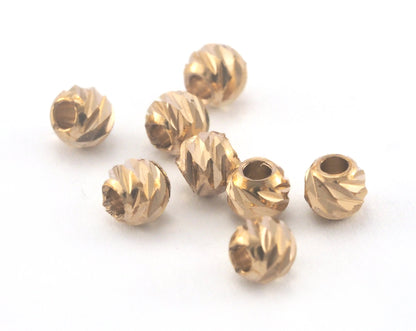 Streaked Beads Faceted raw Brass Sphere 4mm (hole 1.5mm 15 gauge) Charms Findings spacer beads bab1 oz3759