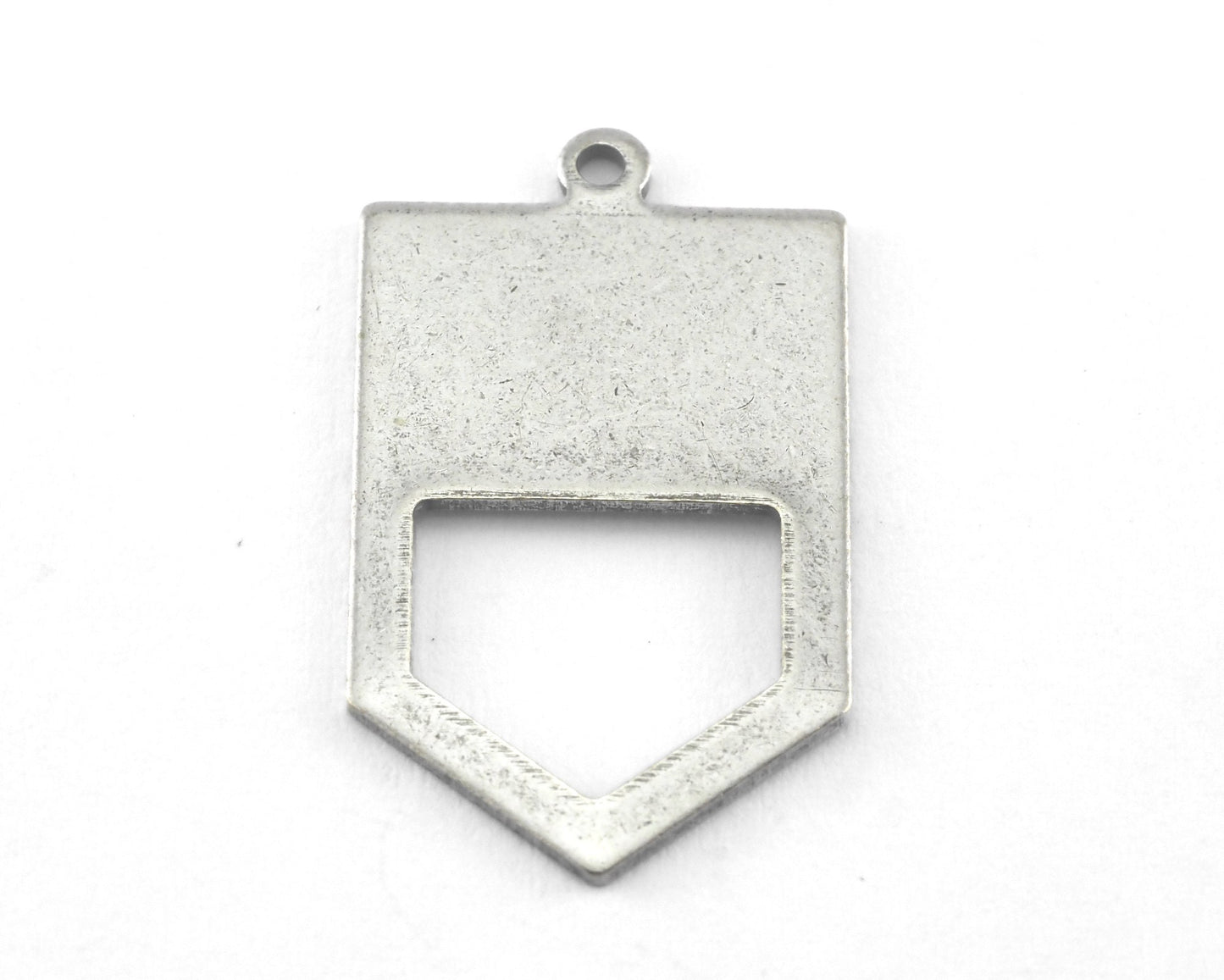 Irregular pentagon Antique Silver Plated brass 15x26.5 hole necklace ,charms, ,findings 3761-160