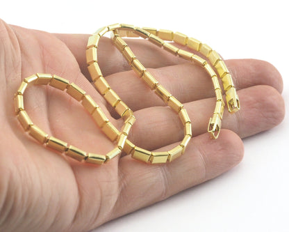 Bracelet Necklace for jewelry Box Chain with chain ends 40-45-50cm length Raw brass 4mm OZ3837