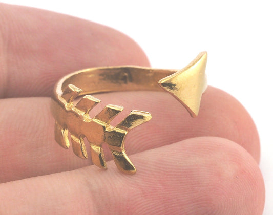 Minimalist Ring Arrow Wrap Adjustable Ring Raw brass (19mm 9US inner size) OZ3773