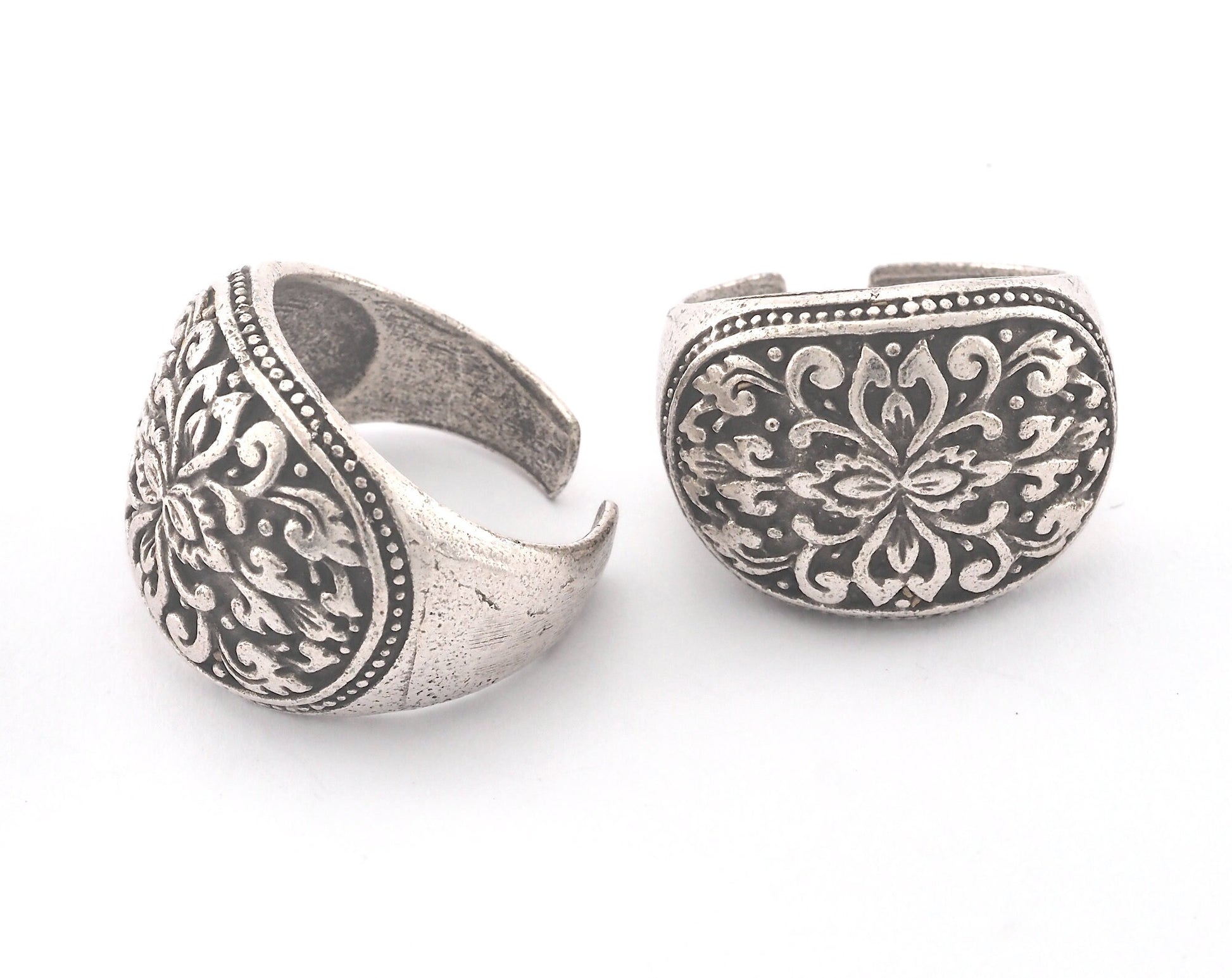 Adjustable Ring Antique Silver Plated brass (21mm 11US inner size) OZ2132 Ring26