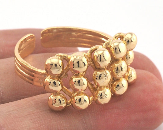Ring Bubbles Adjustable Ring Gold Plated brass (23mm 14US inner size) Oz3692