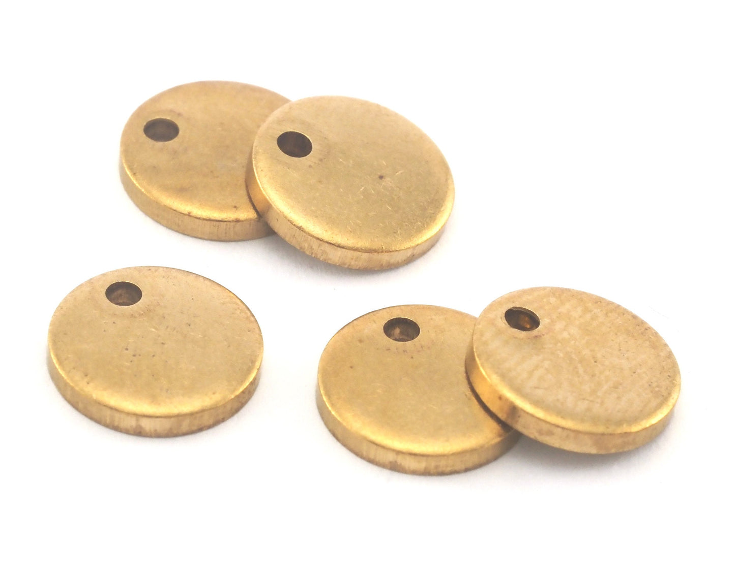 Circle tag 10mm 1 hole raw brass charms, 1.5mm thickness s146