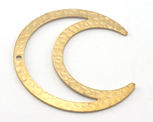 Crescent Hammered Charms Raw Brass 42x39mm 0.8mm thickness Findings OZ3774-335