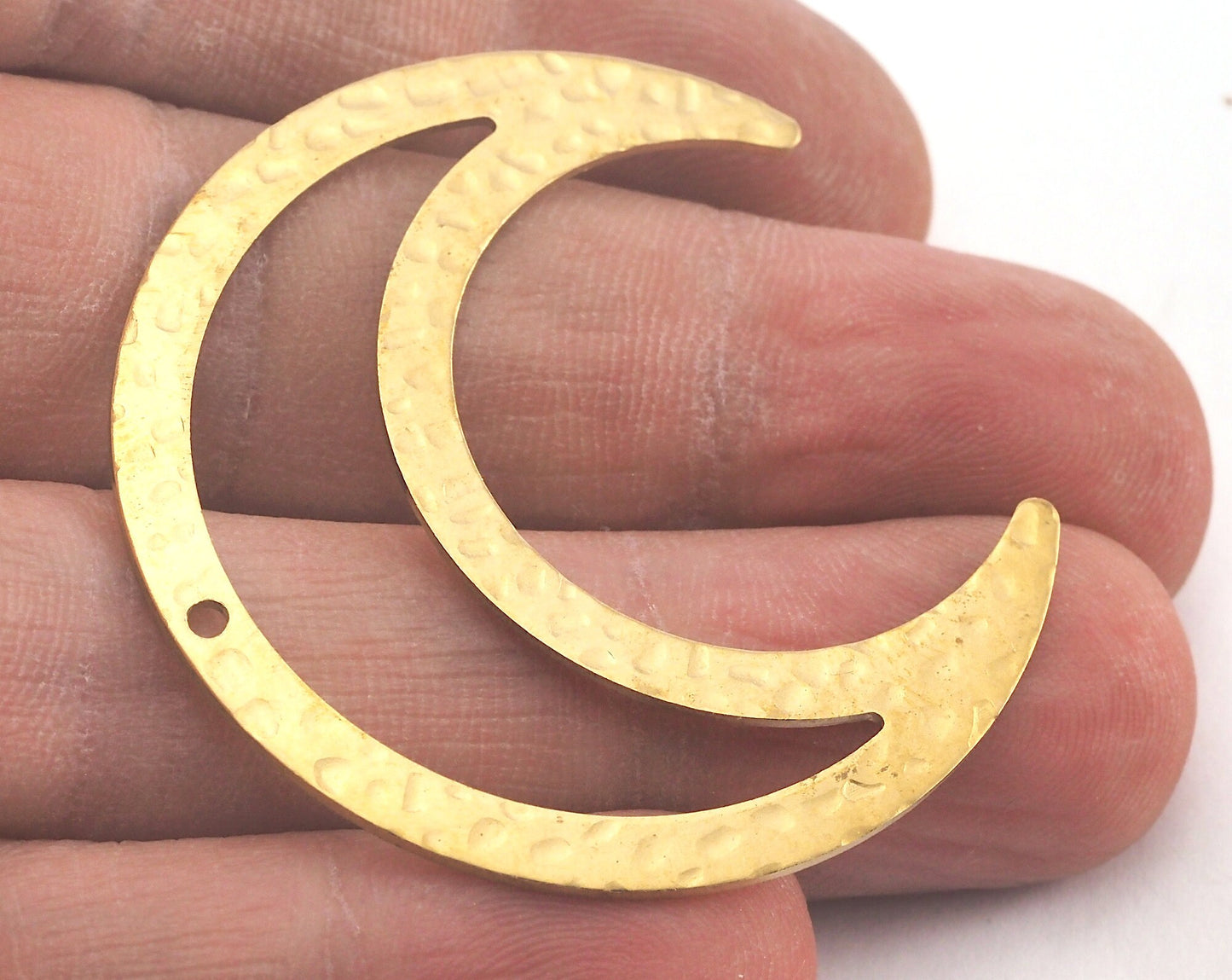 Crescent Hammered Charms Raw Brass 42x39mm 0.8mm thickness Findings OZ3774-335