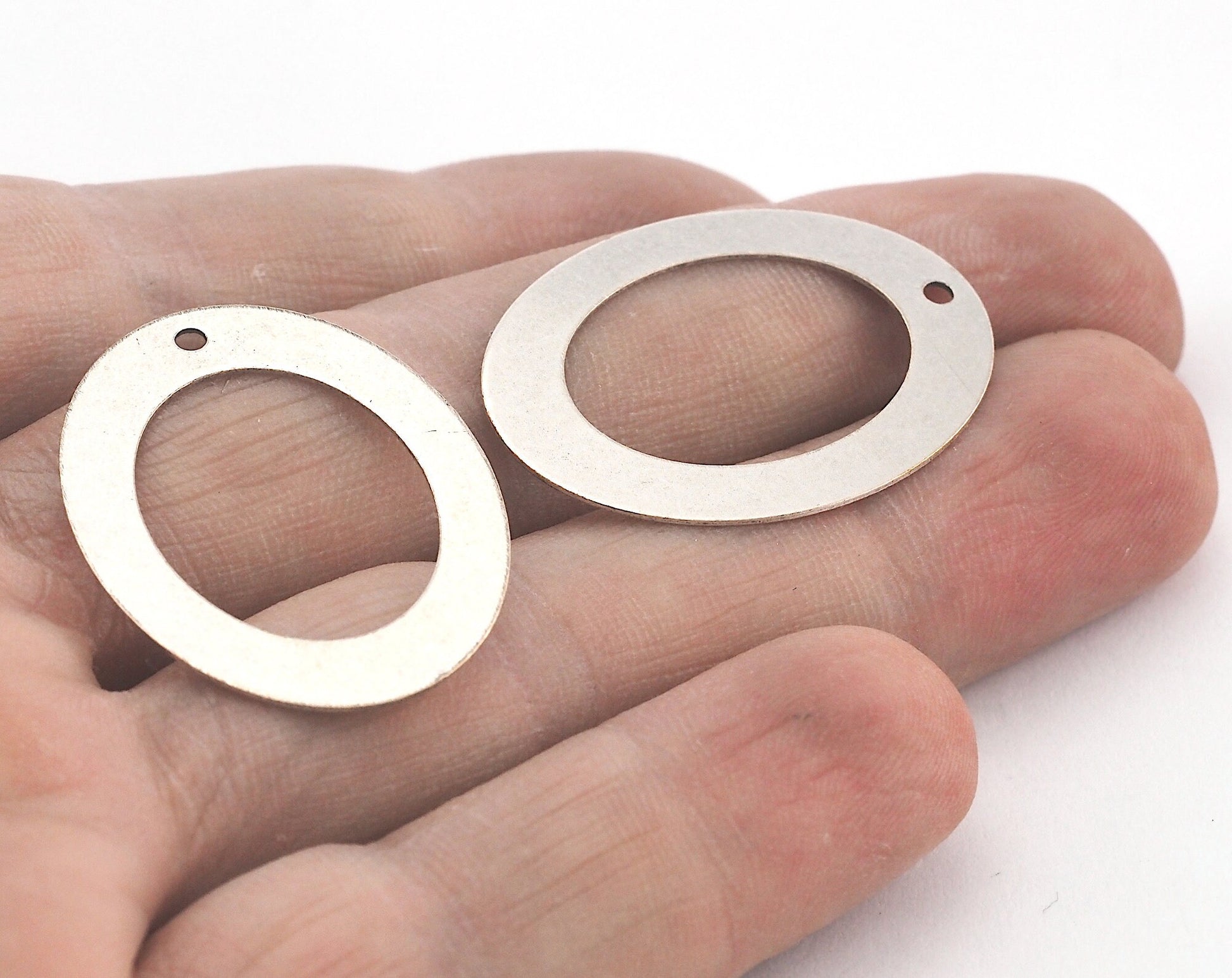 Oval Tag Antique Silver Plated Brass 32x23mm (0.5mm thickness) Charms ,Findings OZ3699