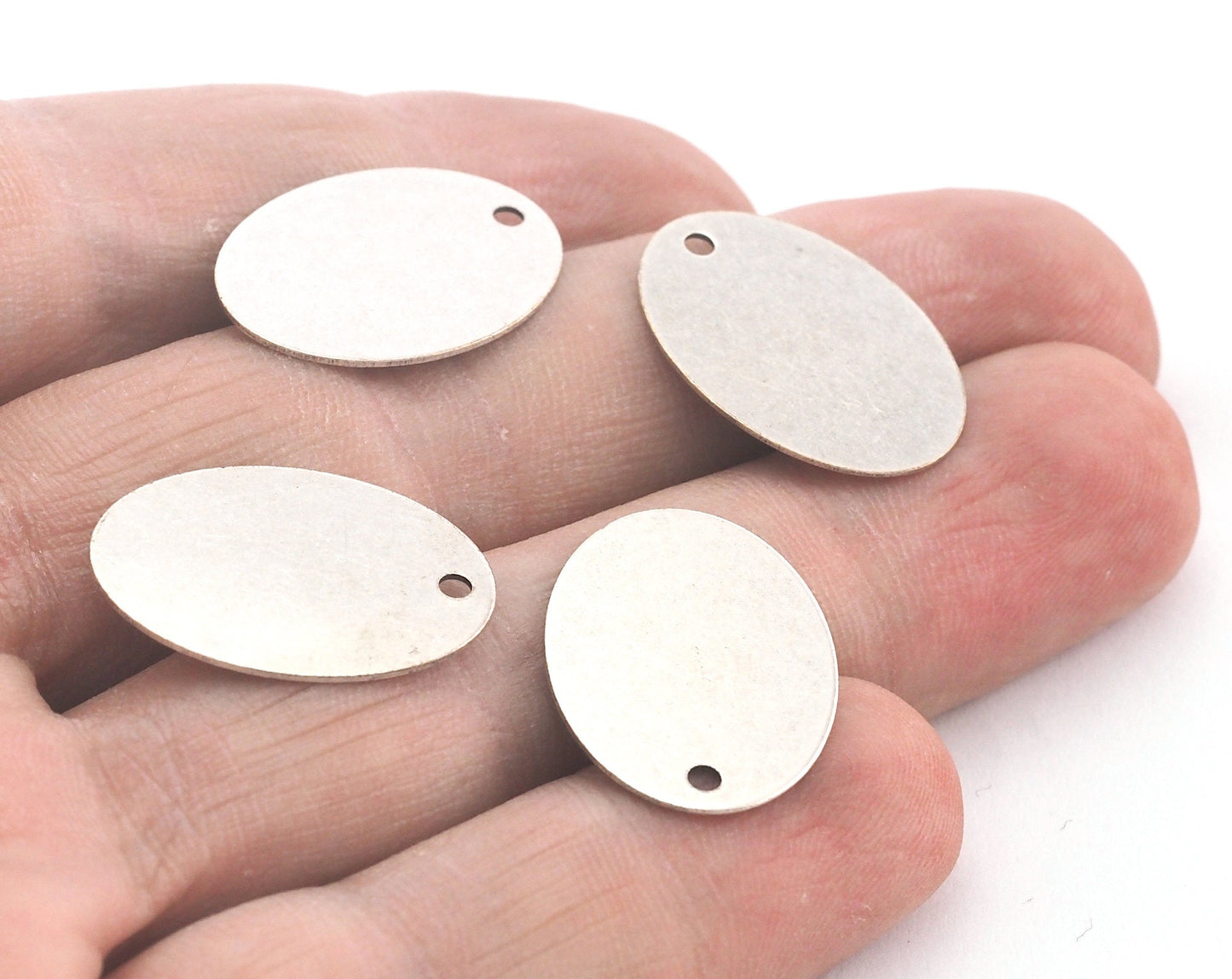 Oval Tag Antique Silver Plated Brass 21.5x15.5mm (0.5mm thickness) Charms ,Findings OZ3698