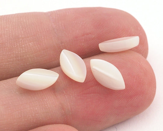 marquise shape Mother of Pearl cabochon 5x10mm 082 - no hole