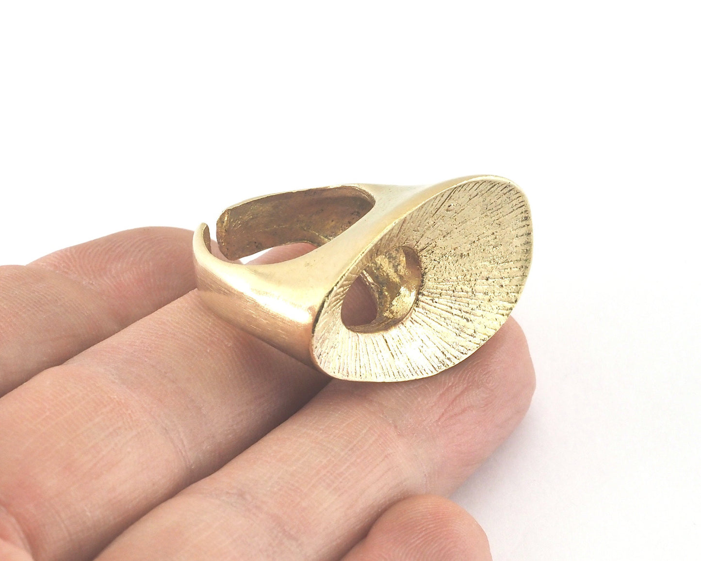 Adjustable Ring Raw Brass (16mm 5US inner size) Oz3074