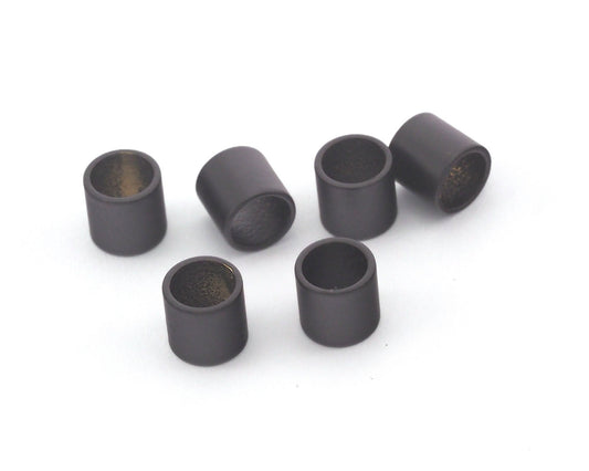 Tube Black Painted brass 6x6mm (hole 5mm) charms, findings spacer bead bab5 ttt6 2159-41