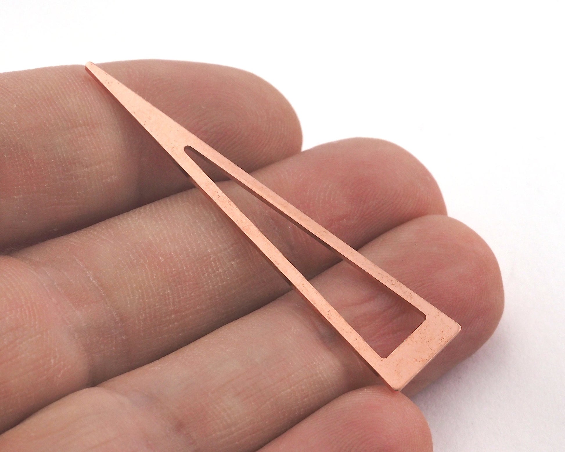 Long Triangle raw copper 50x11mm (0.8mm thickness) no hole charms findings OZ3782-115