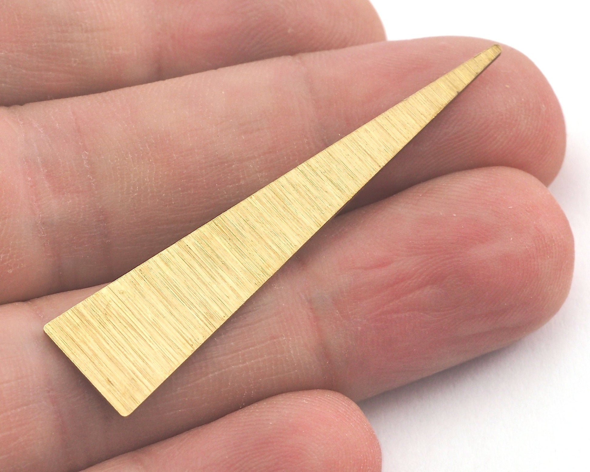 Brushed Long Triangle streaked raw brass 50x11mm (0.8mm thickness) no hole charms findings OZ3786-200