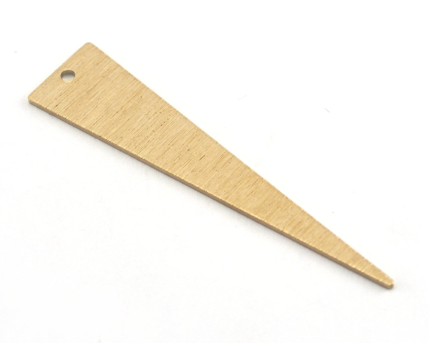 Brushed Long Triangle streaked raw brass 50x11mm (0.8mm thickness) 1 hole charms findings OZ3787-200