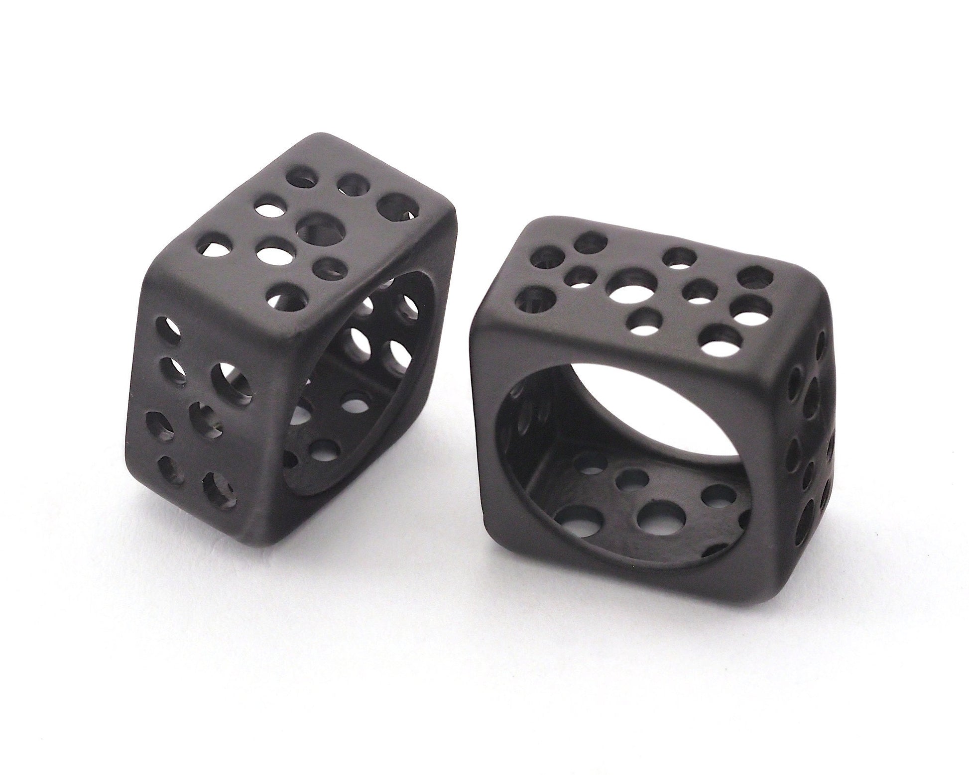 Ring Square Perforated Black Painted brass (Optional Size) Oz3694-3695-3696