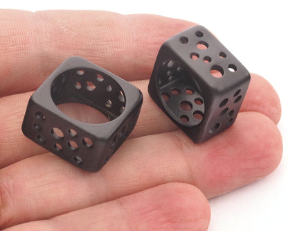 Ring Square Perforated Black Painted brass (Optional Size) Oz3694-3695-3696