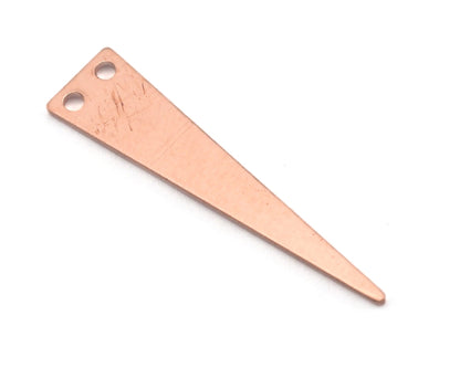 Triangle raw copper 32x7mm (0.8mm thickness) 2 hole charms findings OZ3795-90