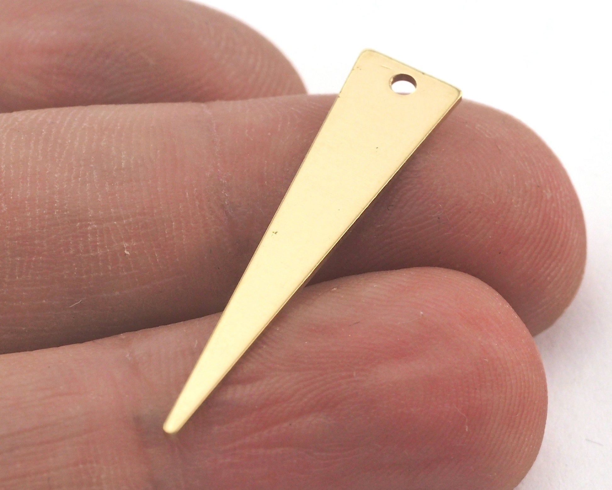 Triangle raw brass 32x7mm (0.8mm thickness) 1 hole charms findings OZ3796-90