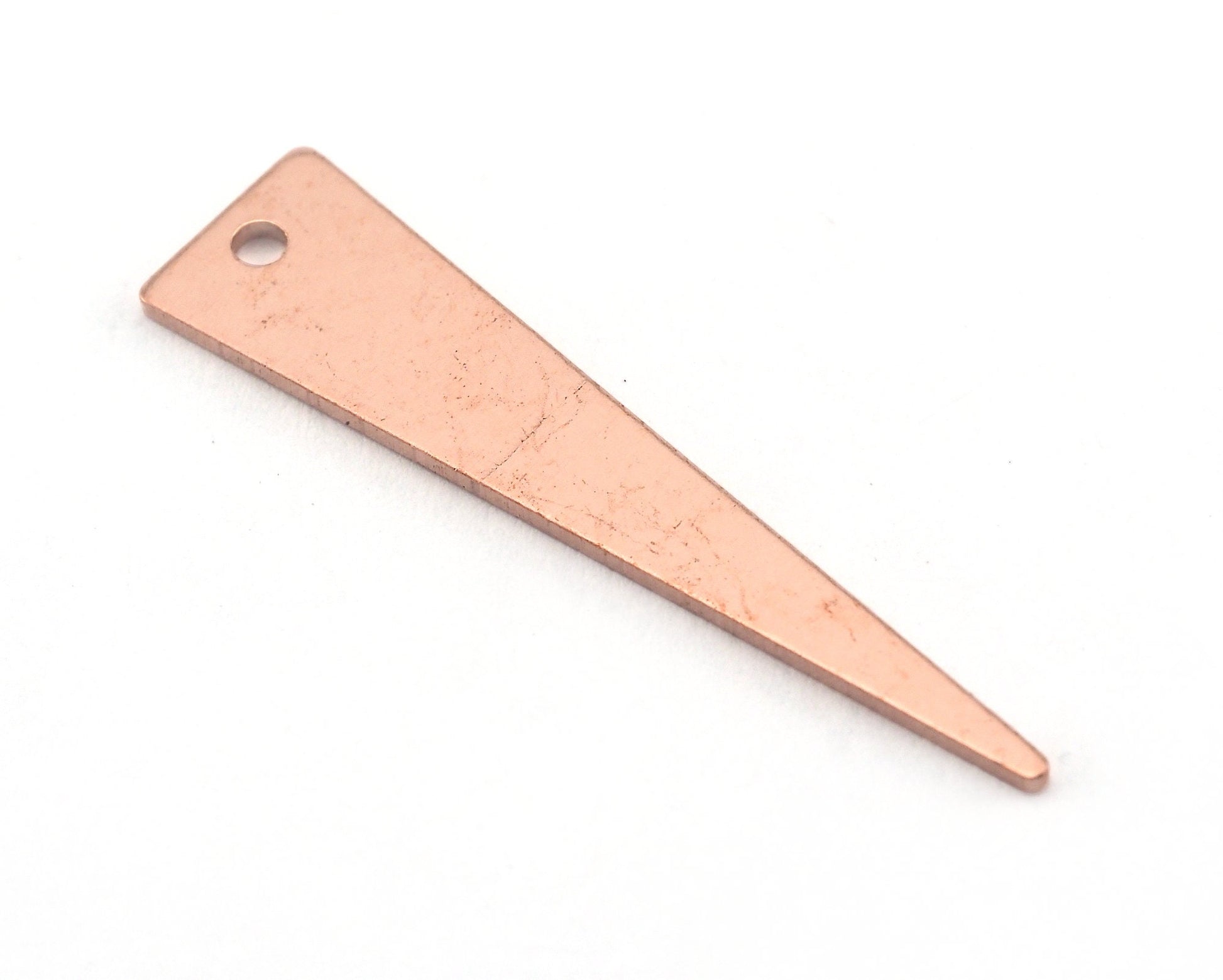 Triangle raw copper 32x7mm (0.8mm thickness) 1 hole charms findings OZ3796-90