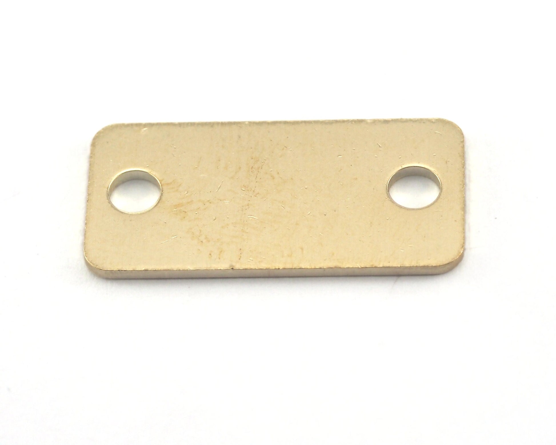 Rectangle shape stamping blank 2 hole (2.5mm) (optional) 8x30x0.8mm (20 gauge) raw brass 3800-136