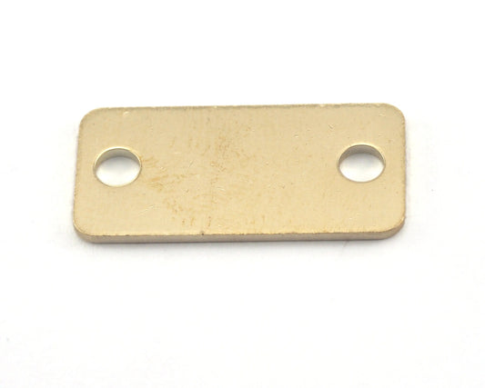 Rectangle shape stamping blank 2 hole (2.5mm) (optional) 8x30x0.8mm (20 gauge) raw brass 3800-136