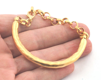 Hammered Bracelet 1 pc 65mm gold plated 8" alloy bracelet 864