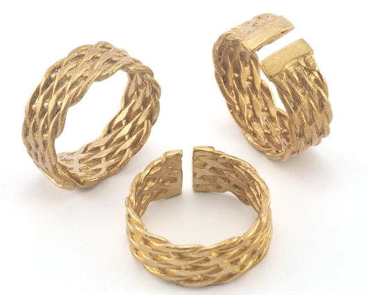 Adjustable Band Ring Raw brass (18mm 7.5US inner size) OZ3806