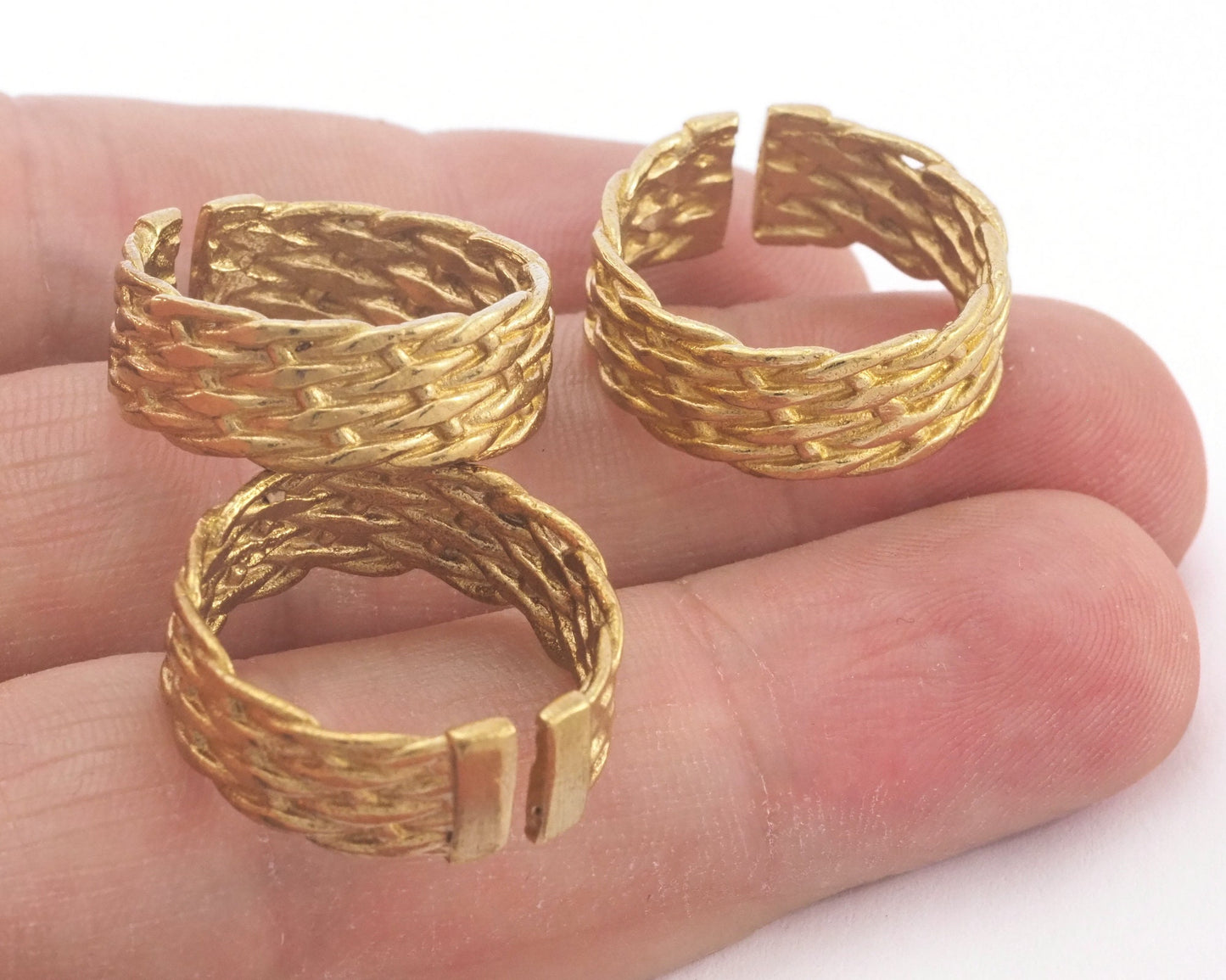 Adjustable Band Ring Raw brass (18mm 7.5US inner size) OZ3806