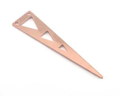 Long Triangle raw Copper 50x11mm (0.8mm thickness) 2 hole charms blanks findings OZ3810-170