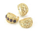 Ring Adjustable Ring Bezel - Gold Plated brass (17mm 7US inner size - Adjustable ) OZ3370