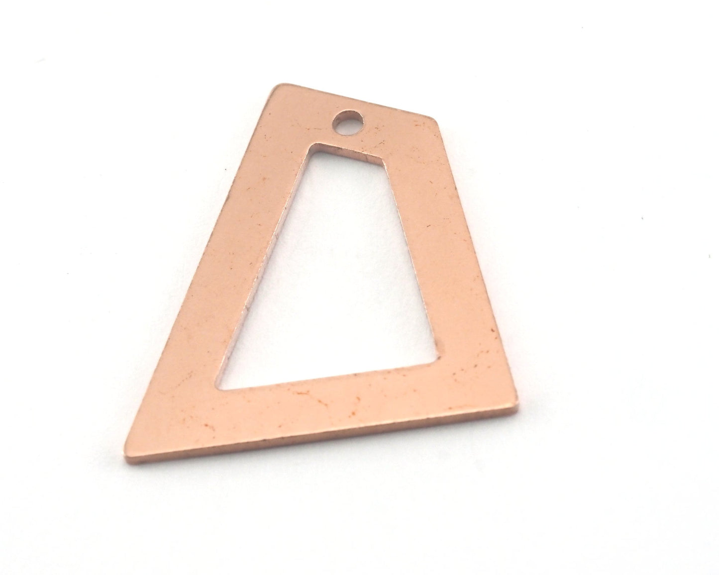 Trapezoid Rectangle 1 hole raw copper 23x21mm charms , findings (Optional Holes) R96-150