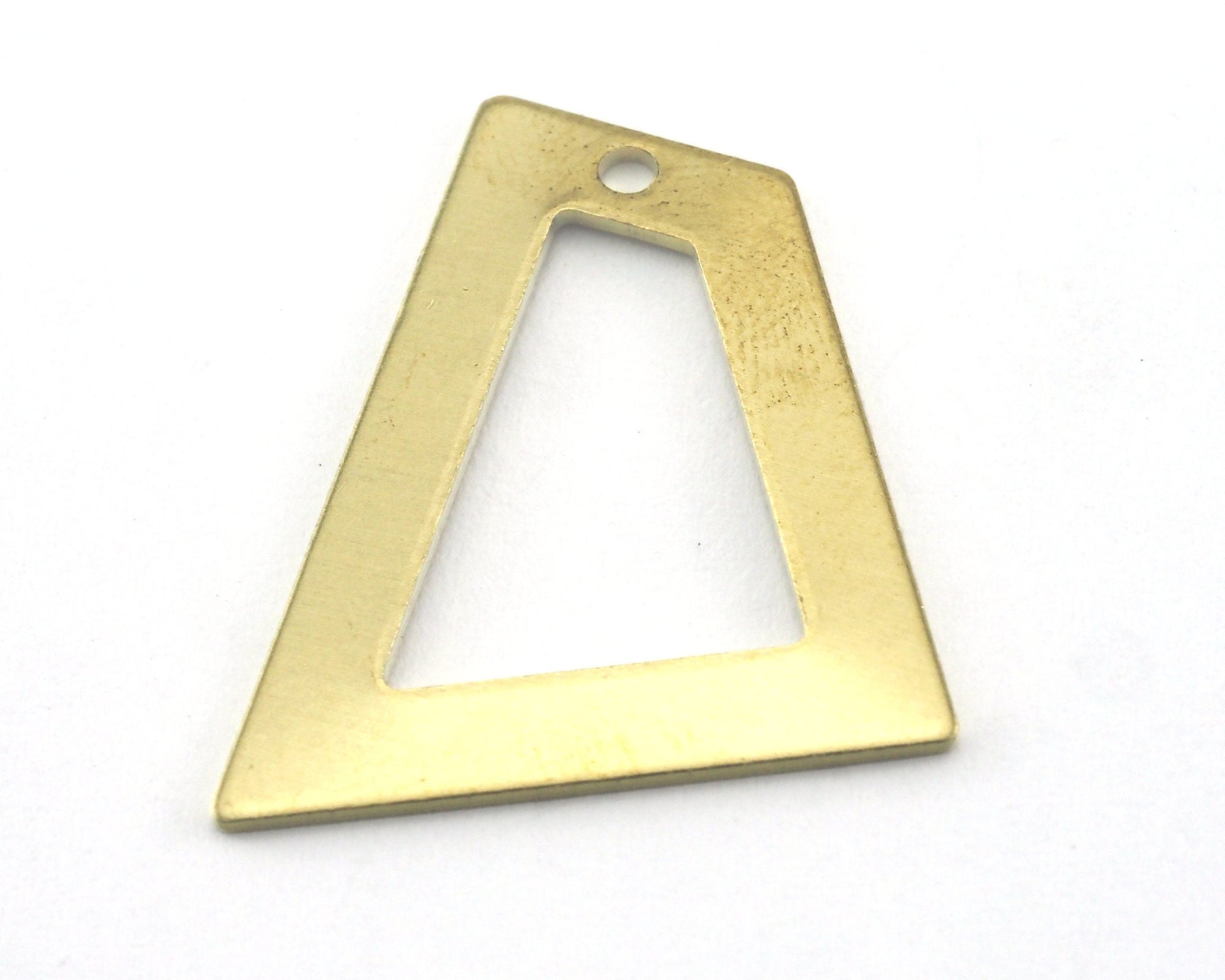 Trapezoid Rectangle 1 hole raw brass 23x21mm charms , findings (Optional Holes) R96-150