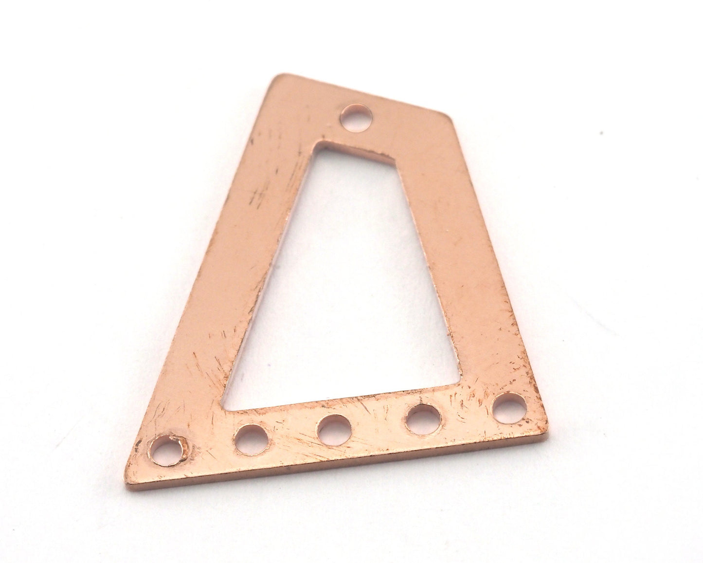 Trapezoid Rectangle 6 hole raw copper 23x21mm charms , findings (Optional Holes) R106-150